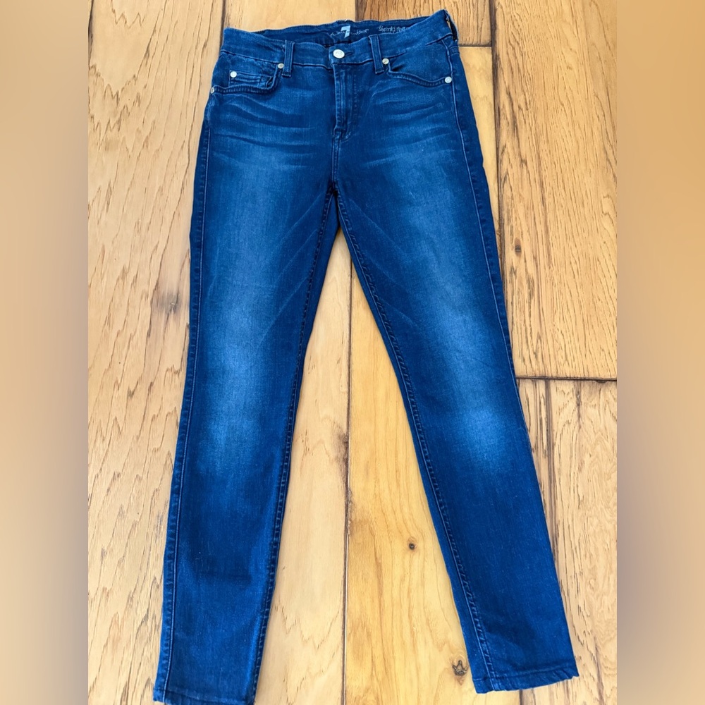 7 For All Mankind Dark Blue Skinny Jeans